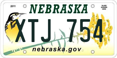 NE license plate XTJ754