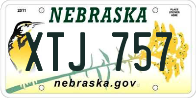 NE license plate XTJ757