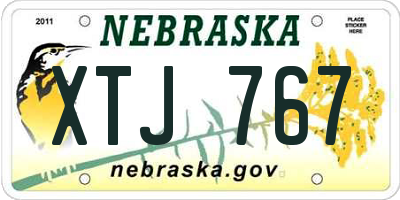NE license plate XTJ767