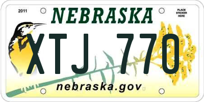 NE license plate XTJ770