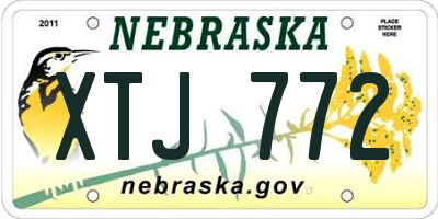 NE license plate XTJ772