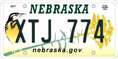 NE license plate XTJ774