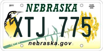 NE license plate XTJ775