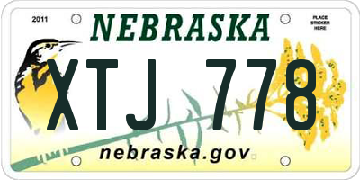 NE license plate XTJ778