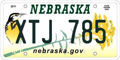 NE license plate XTJ785