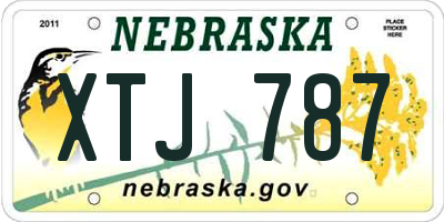 NE license plate XTJ787
