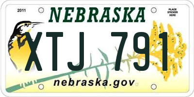 NE license plate XTJ791