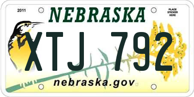 NE license plate XTJ792