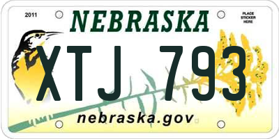 NE license plate XTJ793