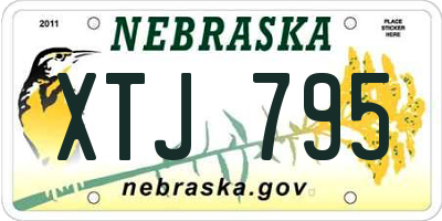 NE license plate XTJ795