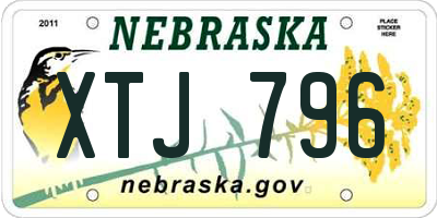 NE license plate XTJ796