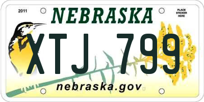 NE license plate XTJ799