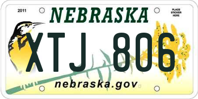 NE license plate XTJ806