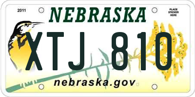 NE license plate XTJ810