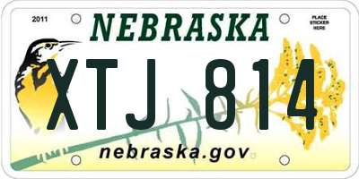 NE license plate XTJ814