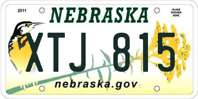 NE license plate XTJ815