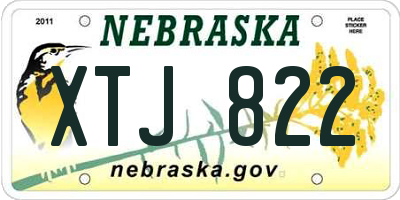 NE license plate XTJ822