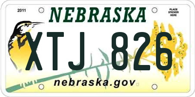 NE license plate XTJ826