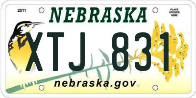 NE license plate XTJ831