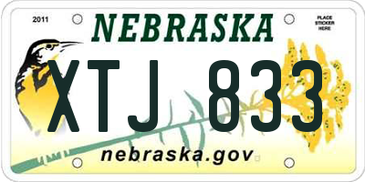 NE license plate XTJ833