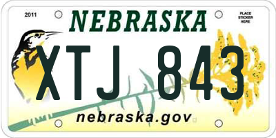 NE license plate XTJ843