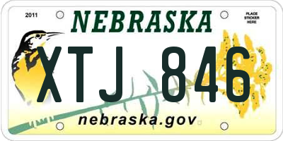 NE license plate XTJ846