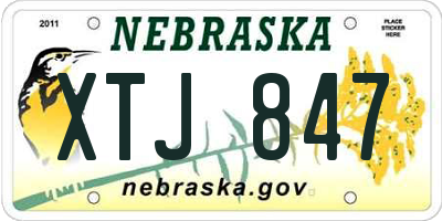 NE license plate XTJ847