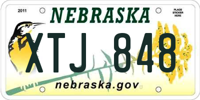 NE license plate XTJ848