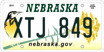 NE license plate XTJ849