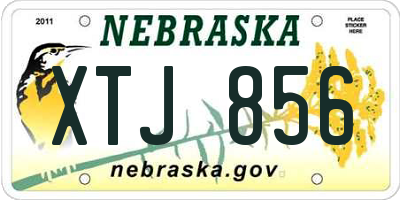 NE license plate XTJ856