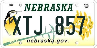 NE license plate XTJ857