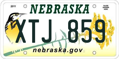 NE license plate XTJ859
