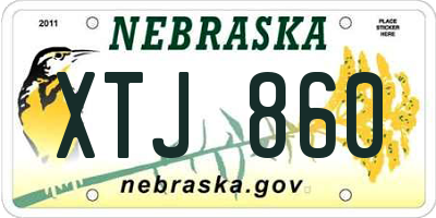 NE license plate XTJ860