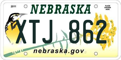 NE license plate XTJ862