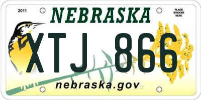 NE license plate XTJ866