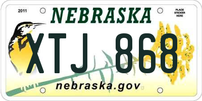 NE license plate XTJ868