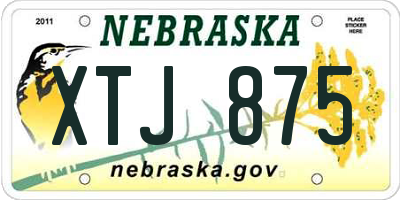 NE license plate XTJ875