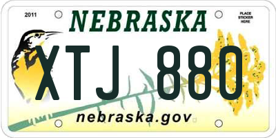 NE license plate XTJ880