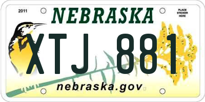 NE license plate XTJ881