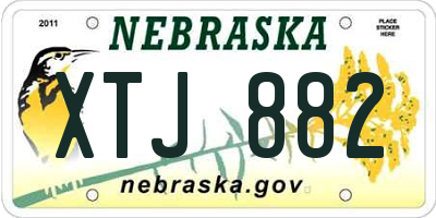 NE license plate XTJ882