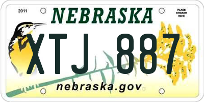 NE license plate XTJ887