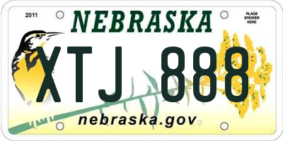 NE license plate XTJ888