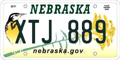 NE license plate XTJ889