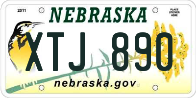 NE license plate XTJ890
