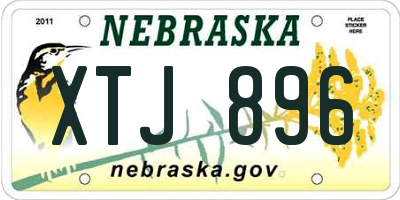 NE license plate XTJ896