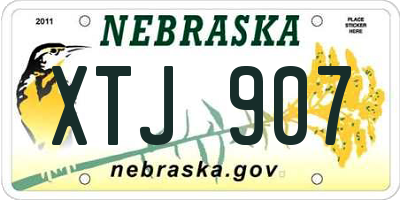 NE license plate XTJ907