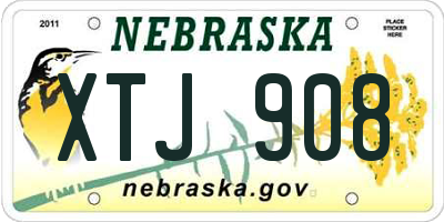NE license plate XTJ908