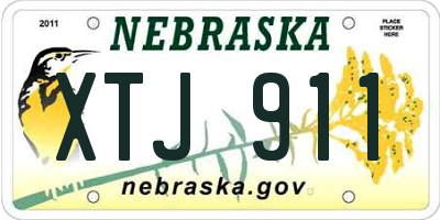 NE license plate XTJ911