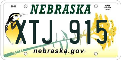 NE license plate XTJ915