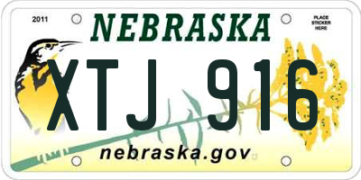 NE license plate XTJ916